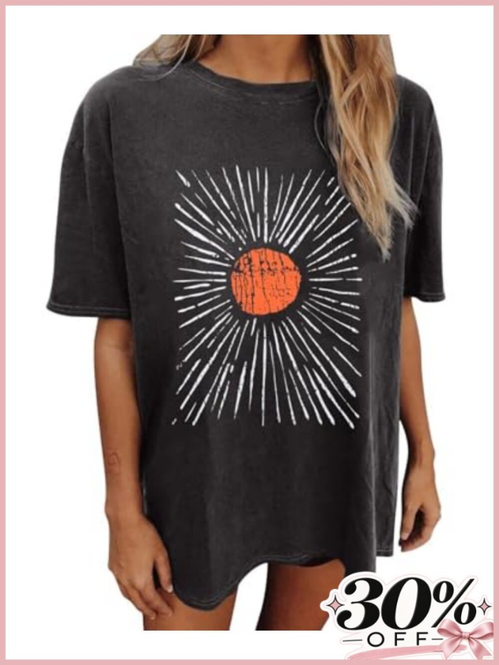 Oversized Wildflowers Floral T-Shirt Tops Cotton Blend Tees